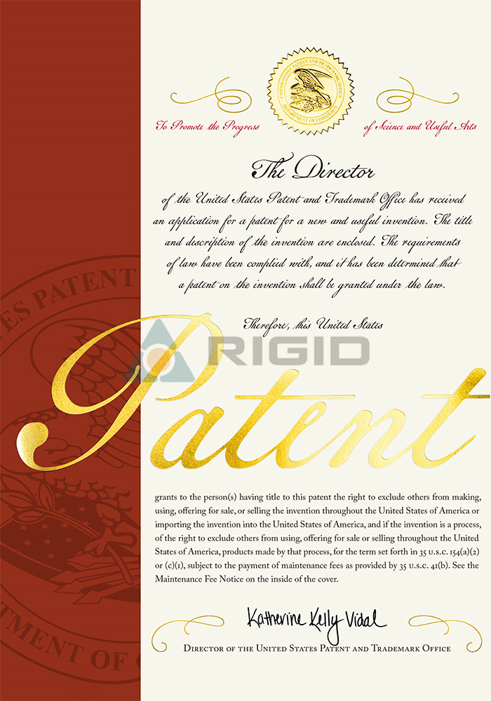 Certificado de patente estadounidense para la invención